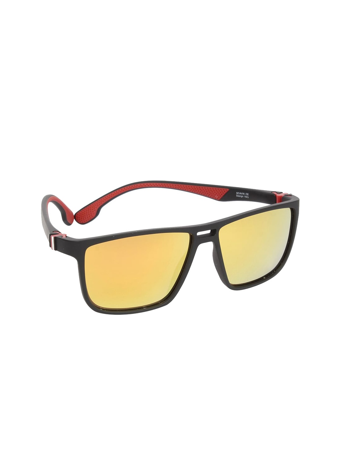 

Scavin Men Gold Lens & Black Square Sunglasses with Polarised Lens SCA S19902