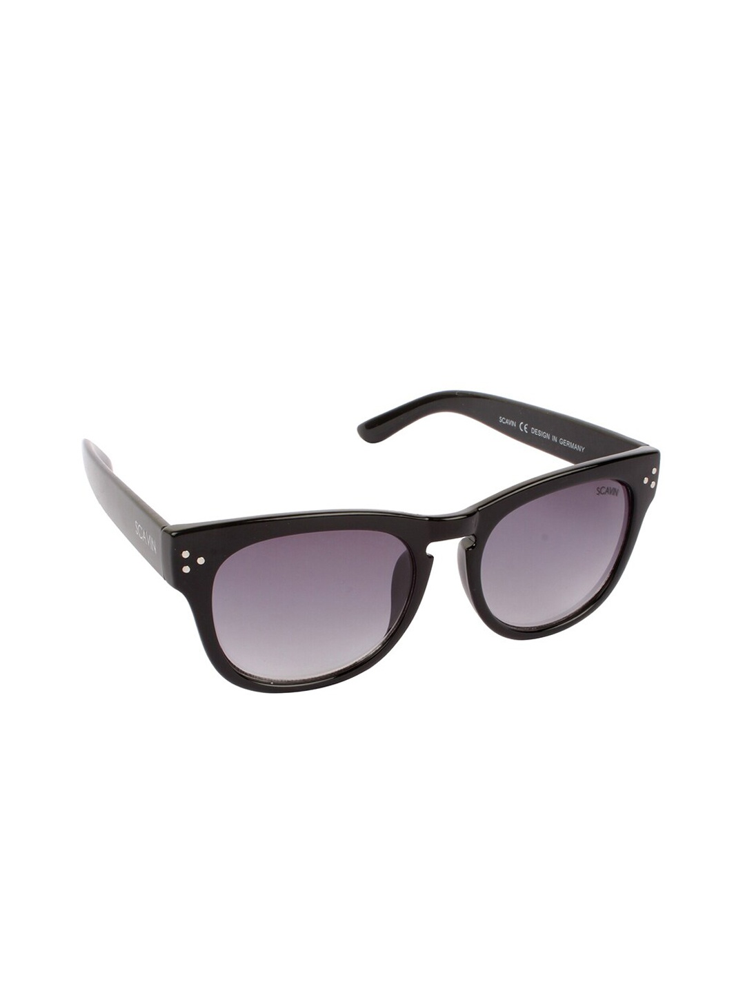 

Scavin Unisex Grey Lens & Black Round Sunglasses with UV Protected Lens SCA S922