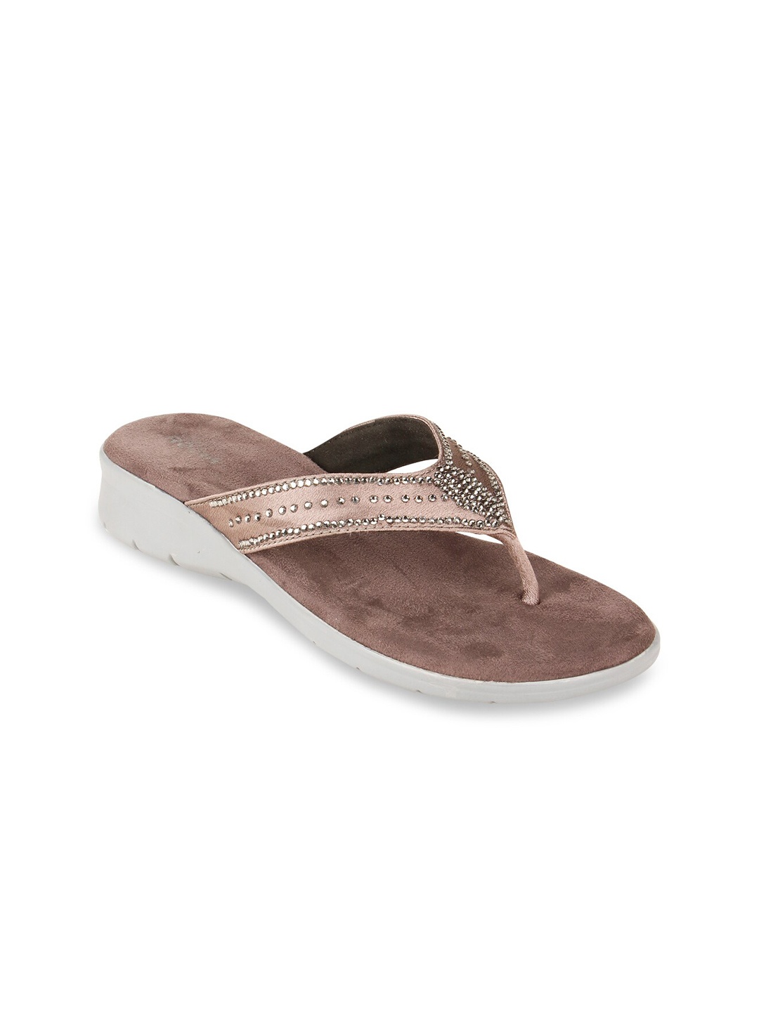 

Rocia Women Grey Embellished T-Strap Flats