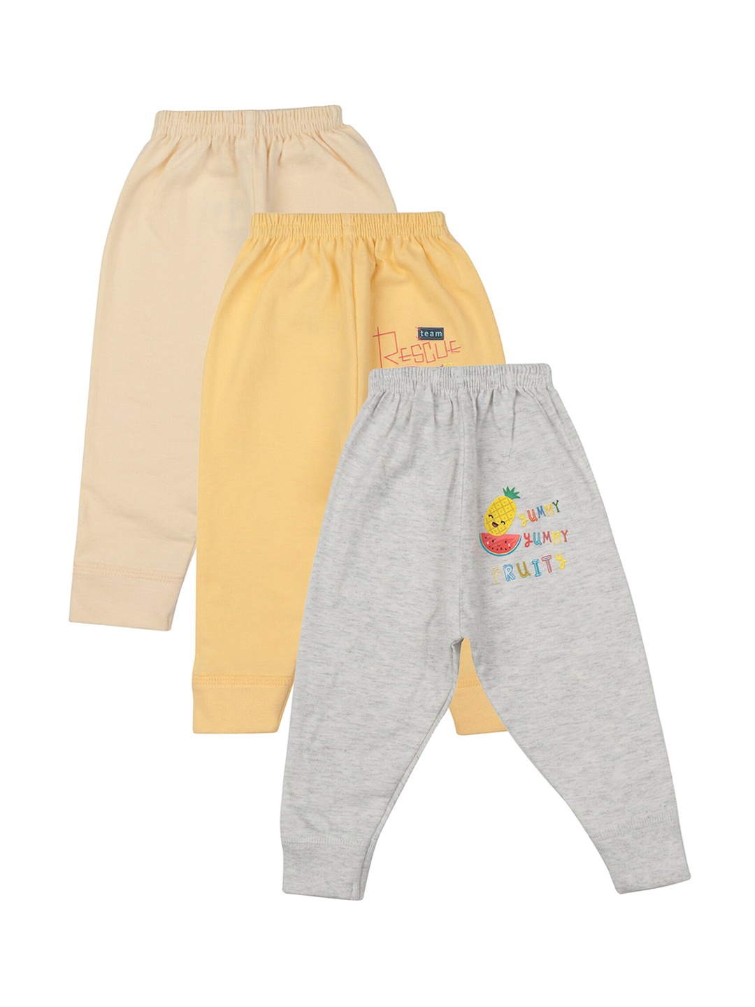 

NFI essentials Girls Assorted Pack Of 3 Solid Cotton Lounge Pant