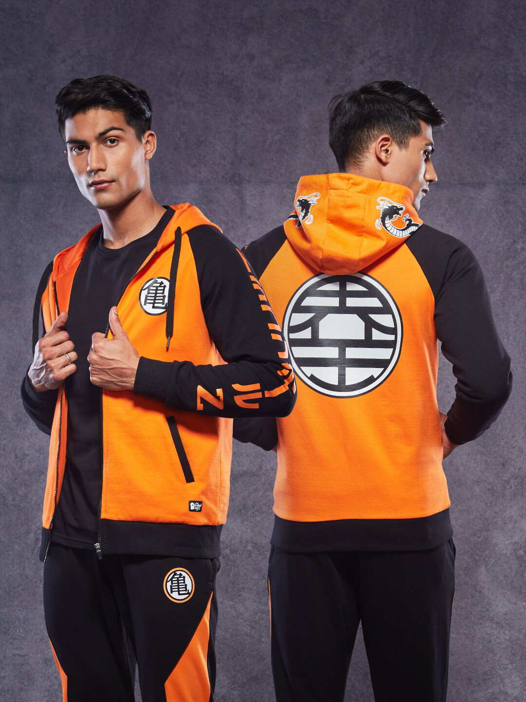 

The Souled Store Men Orange Printed Hooded Sweatshirt