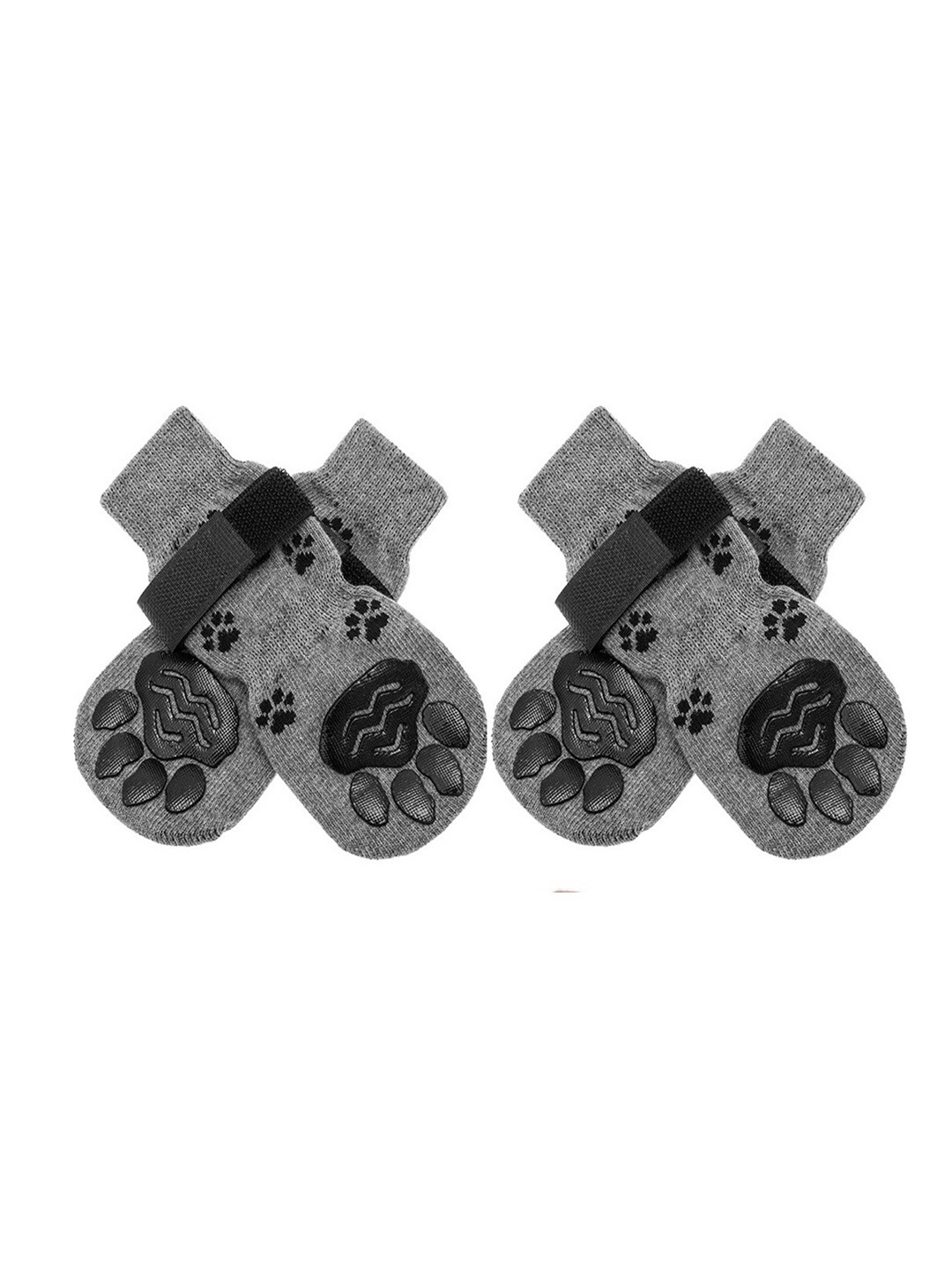 

PAWCHIE Grey Printed Cotton Anti-Slip Pet Socks
