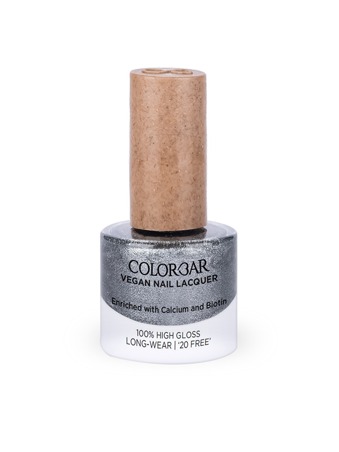 

Colorbar 100% High Gloss Long Wear Vegan Nail Lacquer with Calcium & Biotin 8 ml - Silver Star 202
