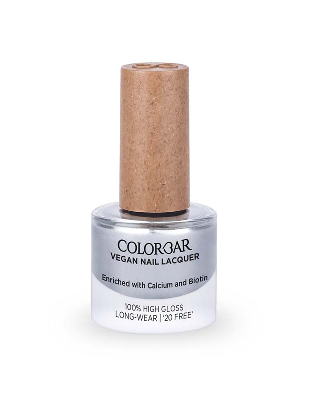 

Colorbar 100% High Gloss Long Wear Vegan Nail Lacquer with Calcium & Biotin 8 ml - Silver Ring 201