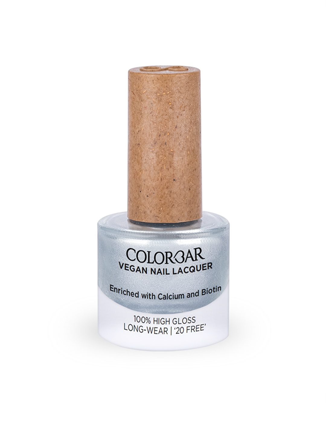 

Colorbar 100% High Gloss Long Wear Vegan Nail Lacquer with Calcium & Biotin 8 ml - Molten 298, Silver