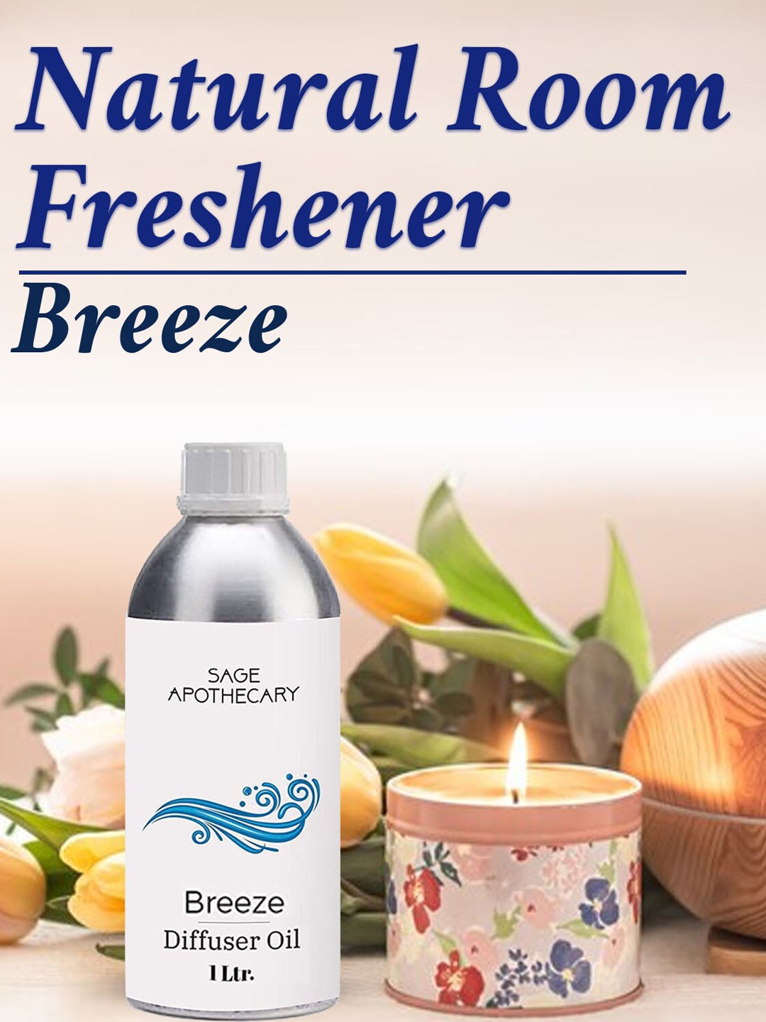 

SAGE APOTHECARY Breeze Diffuser Oil for Anxiety Free Sleep - 1 Litre, White