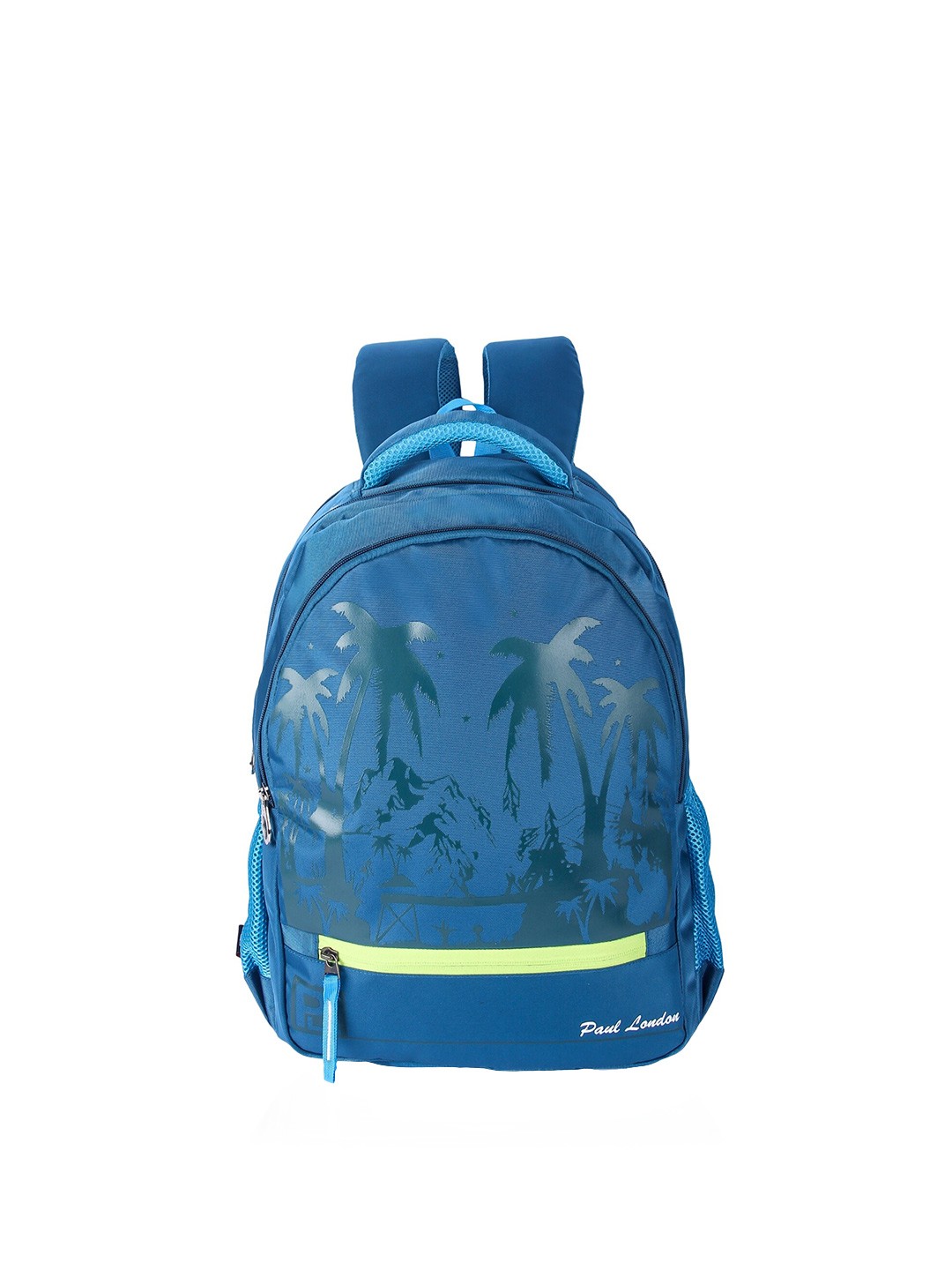 

PAUL LONDON Unisex Turquoise Blue Graphic Printed Backpack