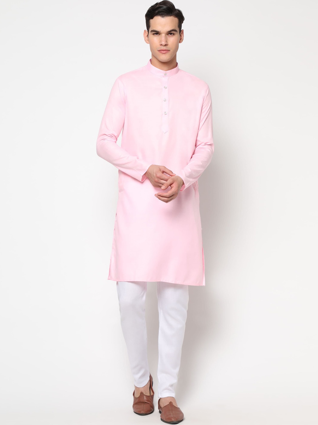 

Tasarika Men Pink Pure Cotton Kurta with Pyjamas