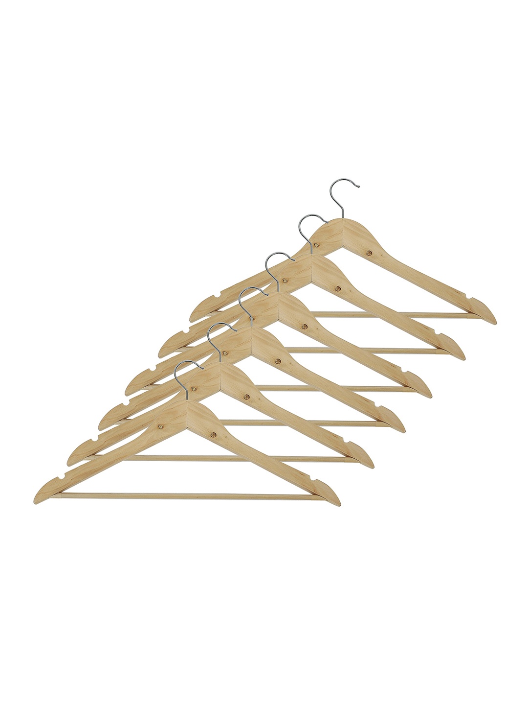

BEVERLY STUDIO Set Of 6 Cream Solid Wooden Hanger