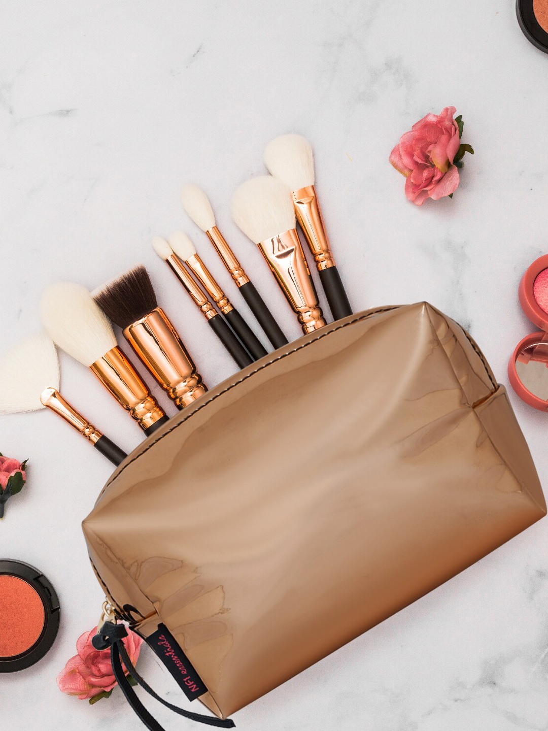

NFI essentials Rose Gold-Toned Glossy Makeup Organizer