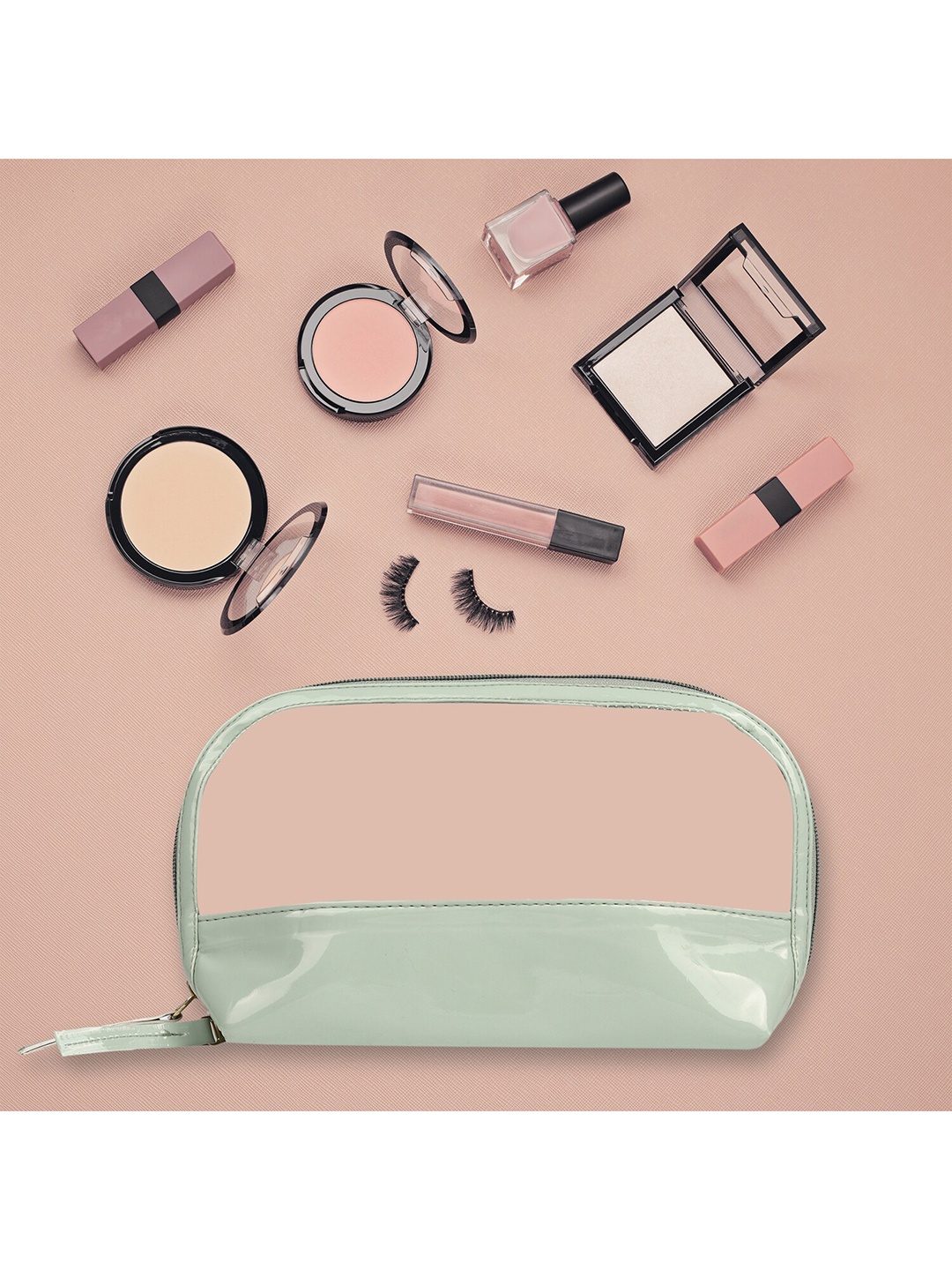 

NFI essentials Green Transparent Makeup Pouch
