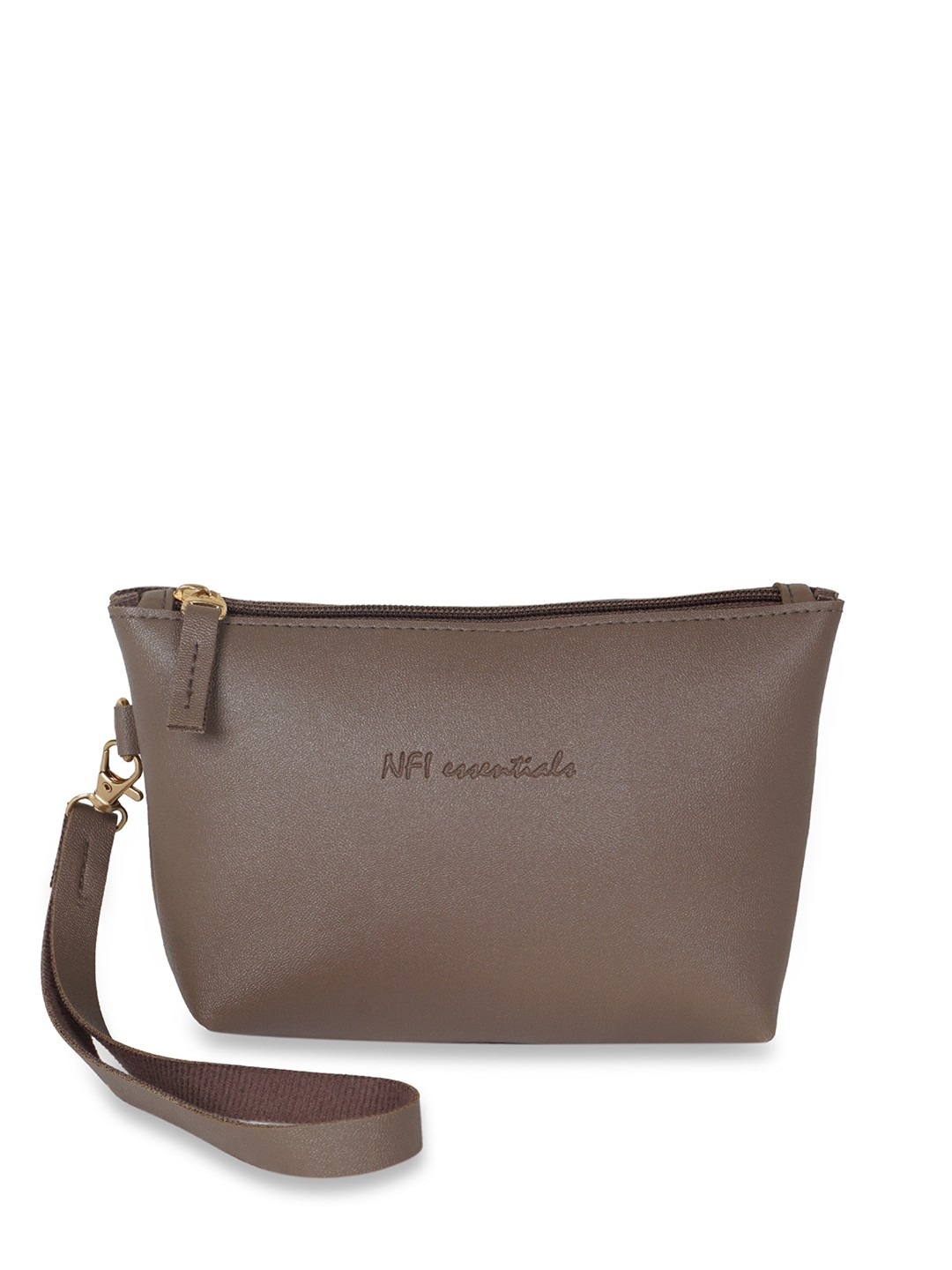 

NFI essentials Brown Solid Makeup Pouch