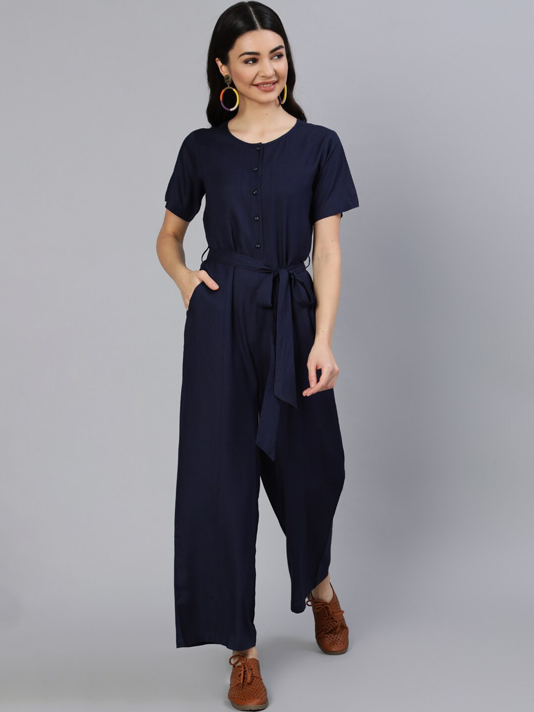 

Nayo Navy Blue Basic Jumpsuit