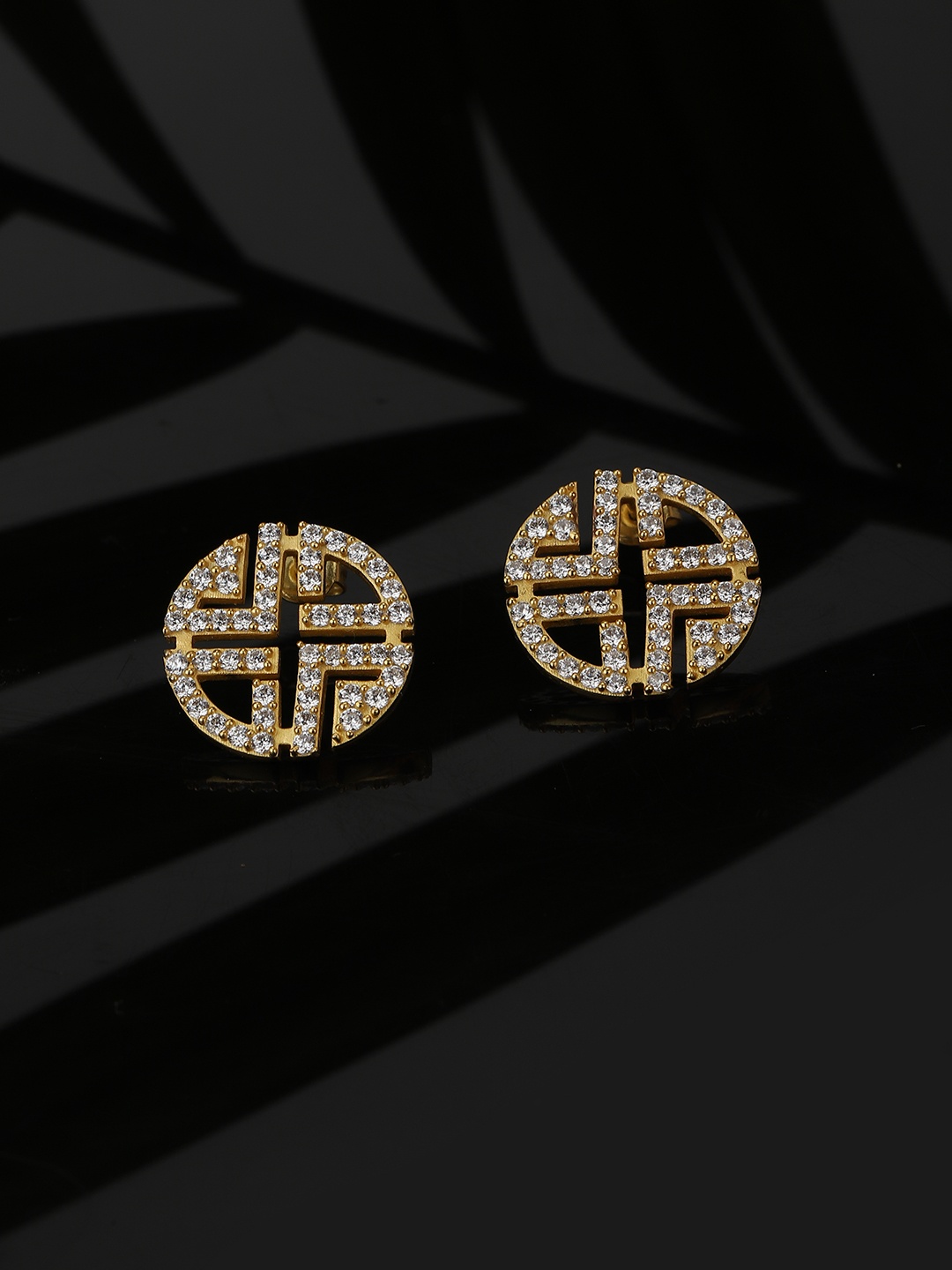 

Carlton London Gold-Plated CZ Studded Circular Studs