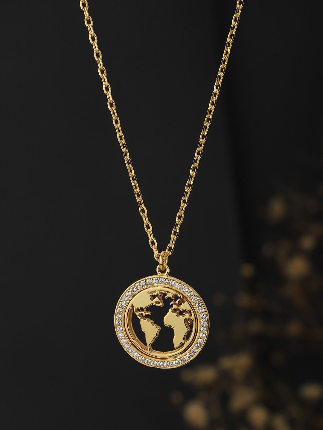 

Carlton London Gold-Plated CZ Studded Link Necklace