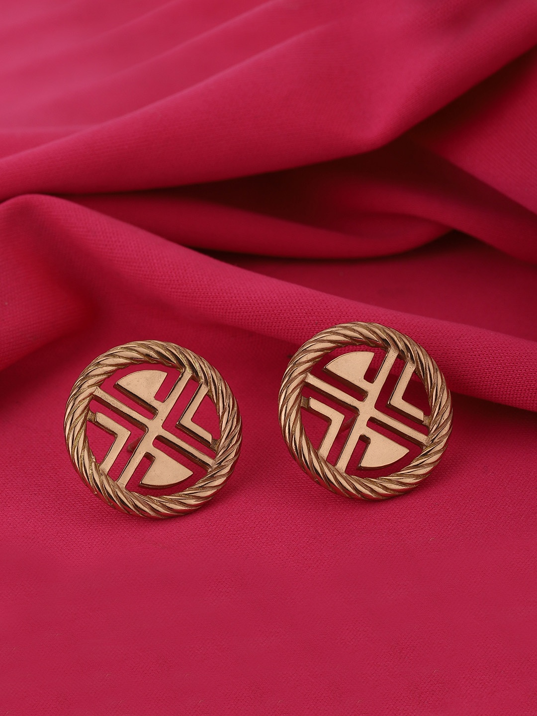 

Carlton London Rose Gold-Plated Circular Studs