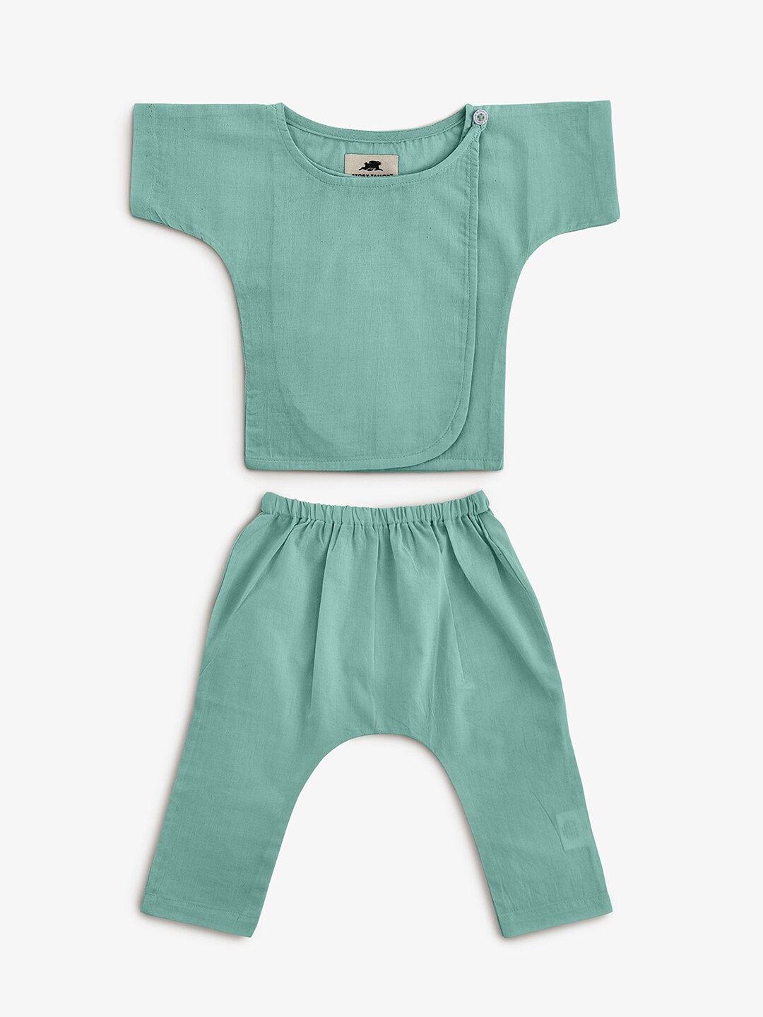 

STORY TAILOR Kids Sea Green Jhabhla Set