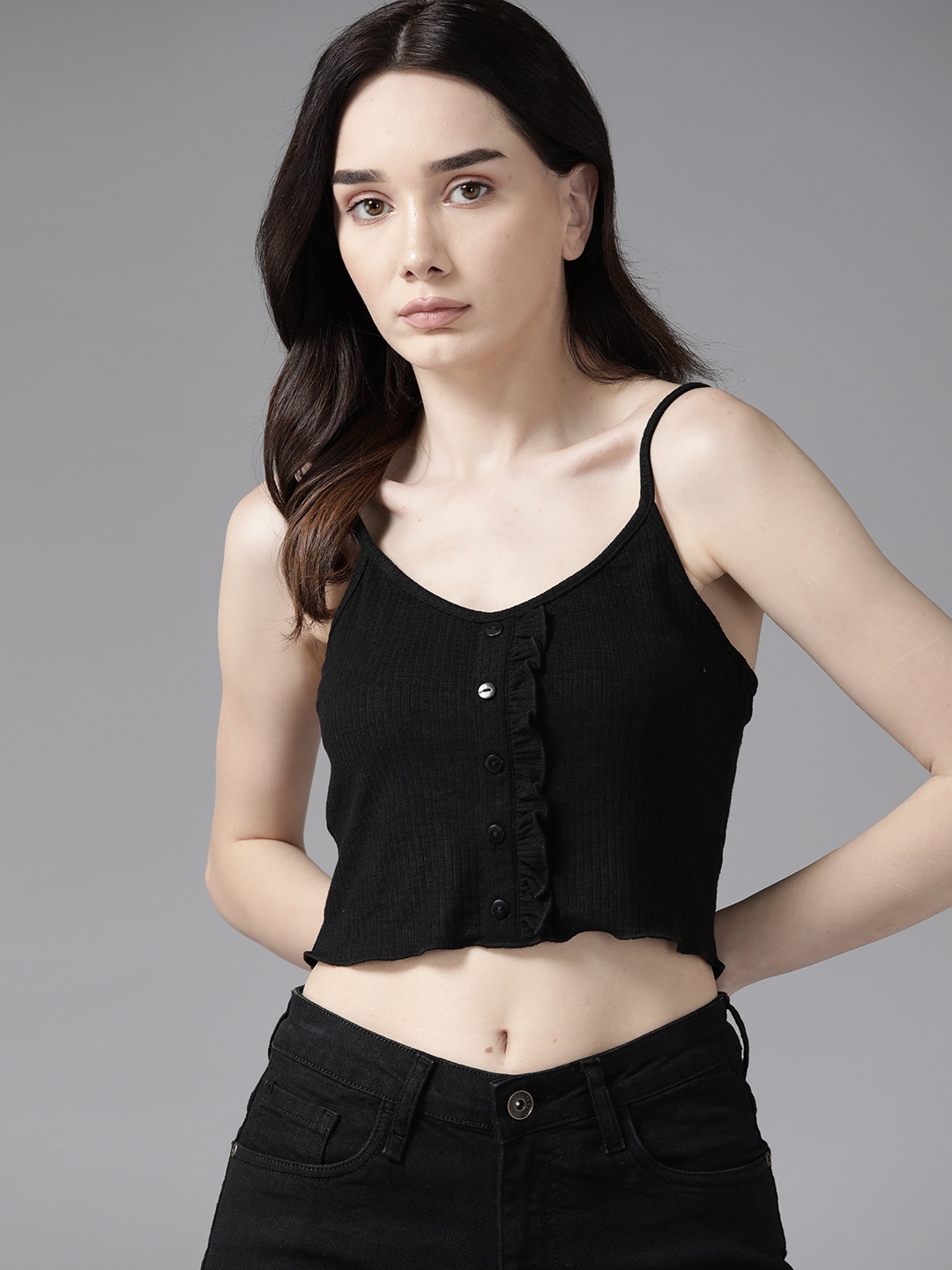 

Roadster Black Crop Top