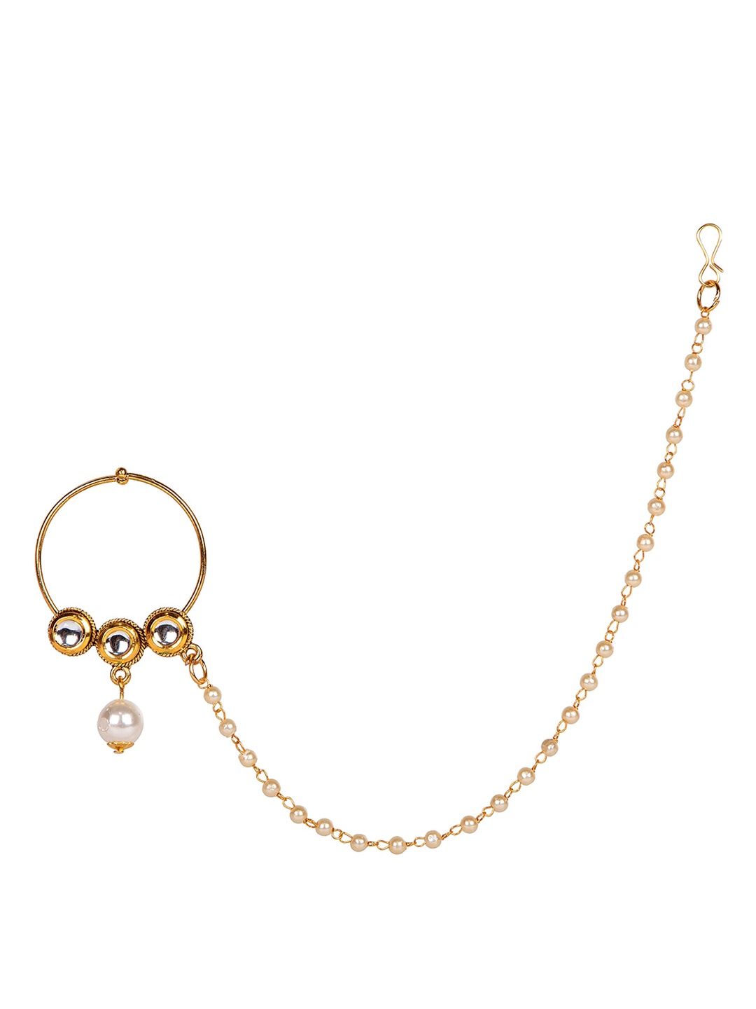 

ANIKAS CREATION Gold-Plated Off White Vilandi Nosepin