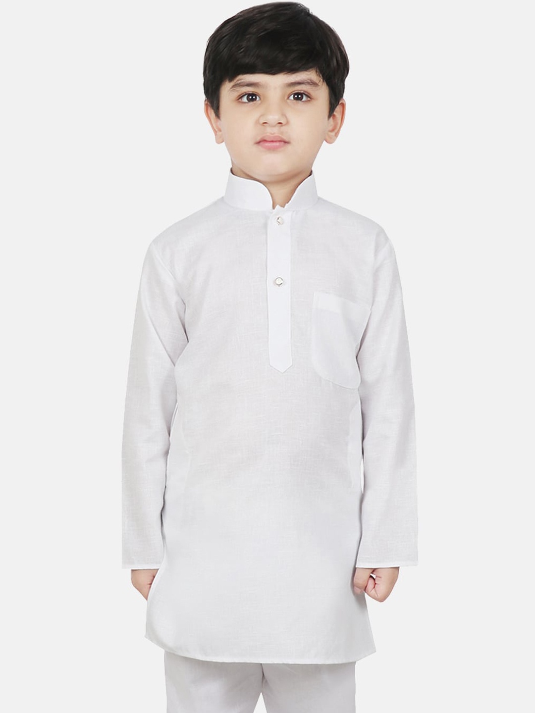 

SG YUVRAJ Boys White Solid White Straight Kurta