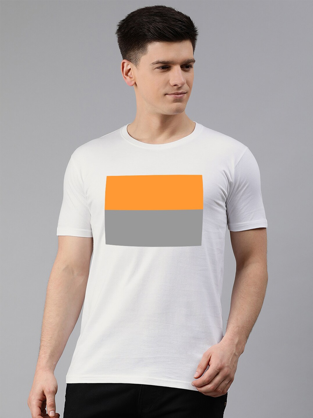 

UNSULLY Men White Printed Pure Cotton T-shirt