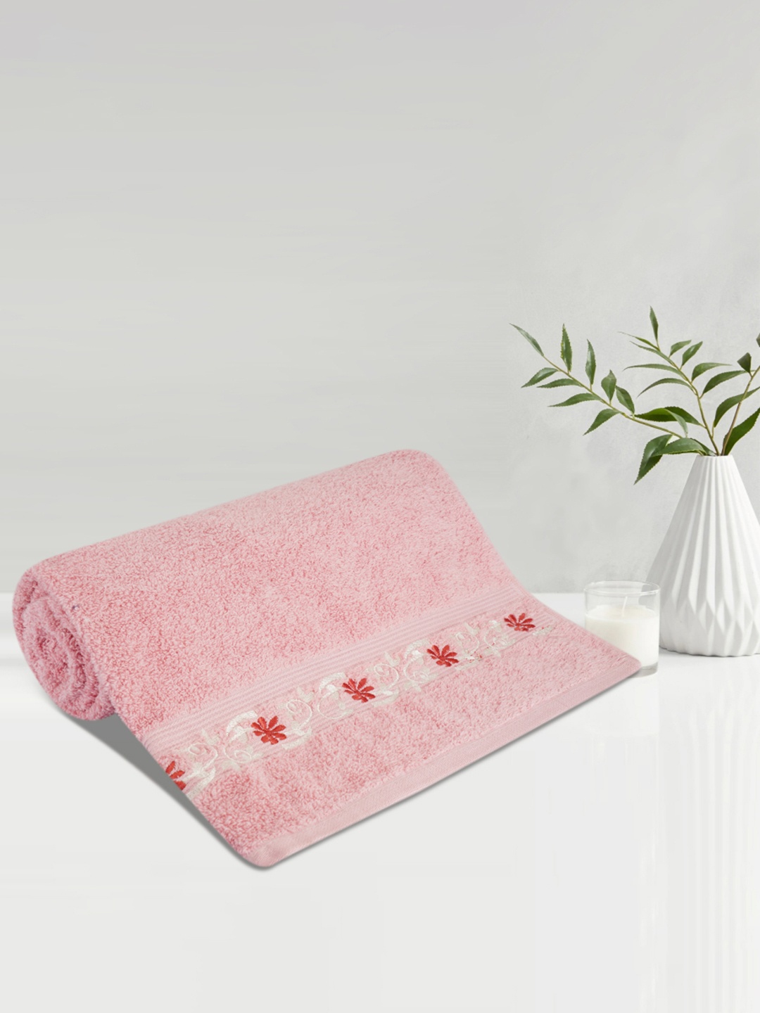 

LUSH & BEYOND Peach Solid 500 GSM Pure Cotton Bath Towels