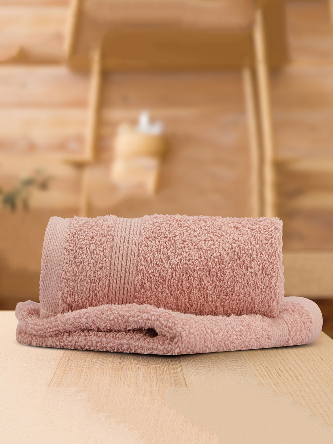 

LUSH & BEYOND Set Of 2 Pink Solid Pure Cotton 500 GSM Face Towels