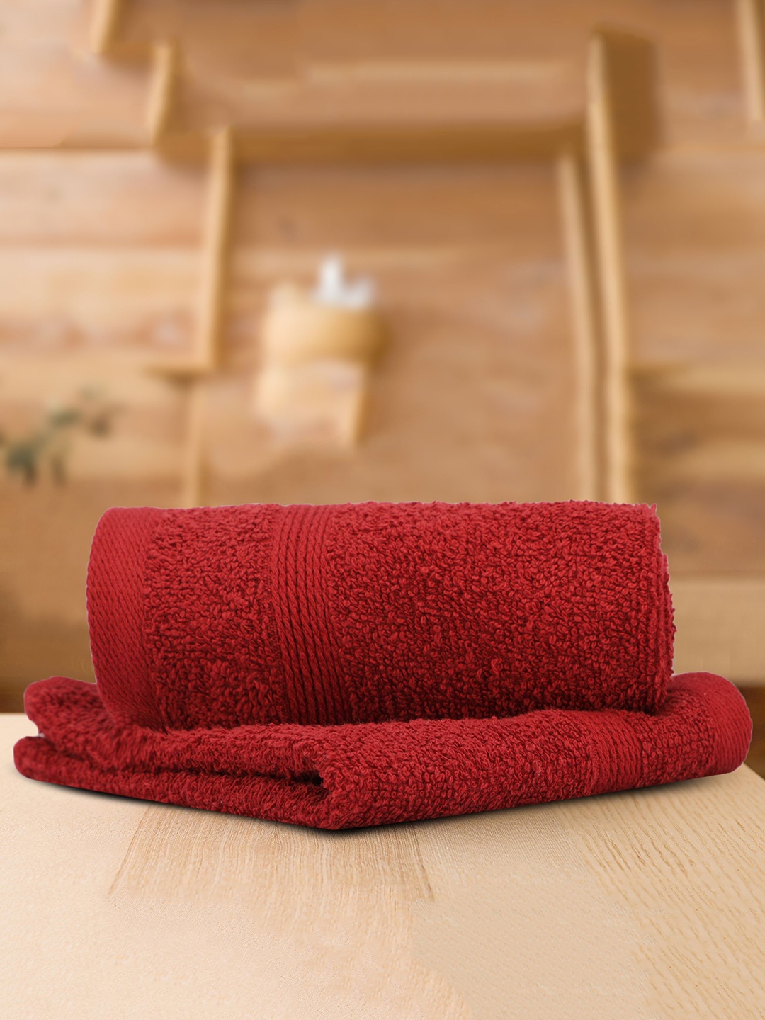 

LUSH & BEYOND Set Of 2 Maroon Solid 500 GSM Pure Cotton Face Towels