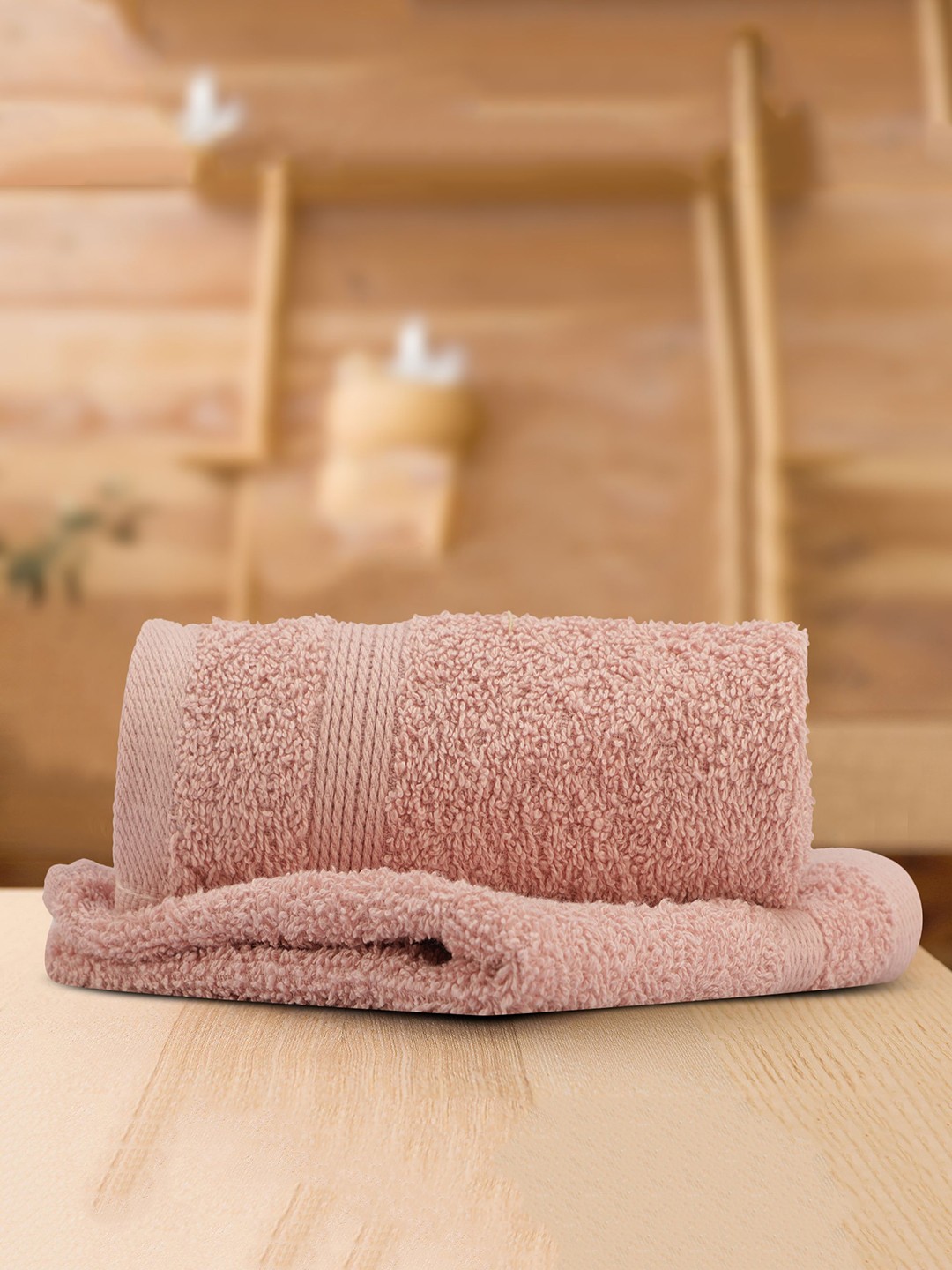 

LUSH & BEYOND Set Of 2 Peach Solid 500 GSM Pure Cotton Face Towels