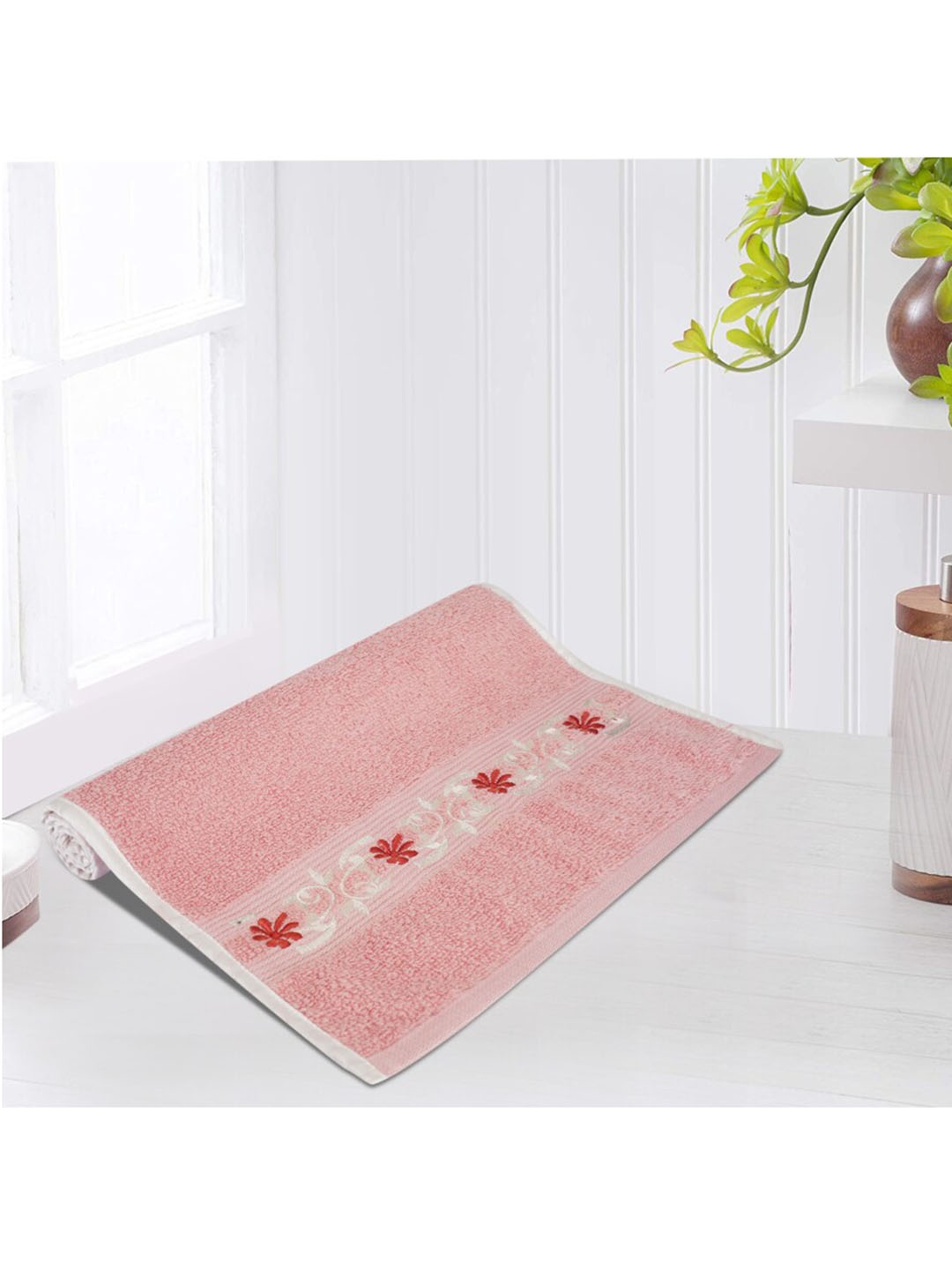 

LUSH & BEYOND Peach-Coloured Solid Pure Cotton 500 GSM Hand Towels