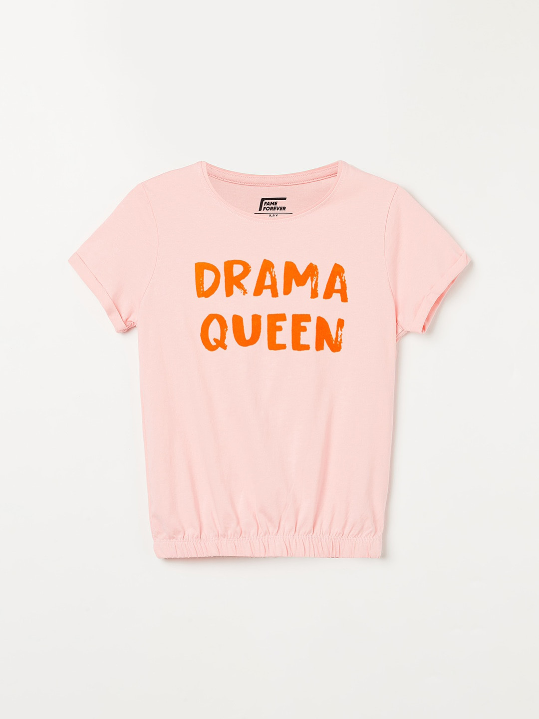 

Fame Forever by Lifestyle Pink Print Blouson Pure Cotton Top