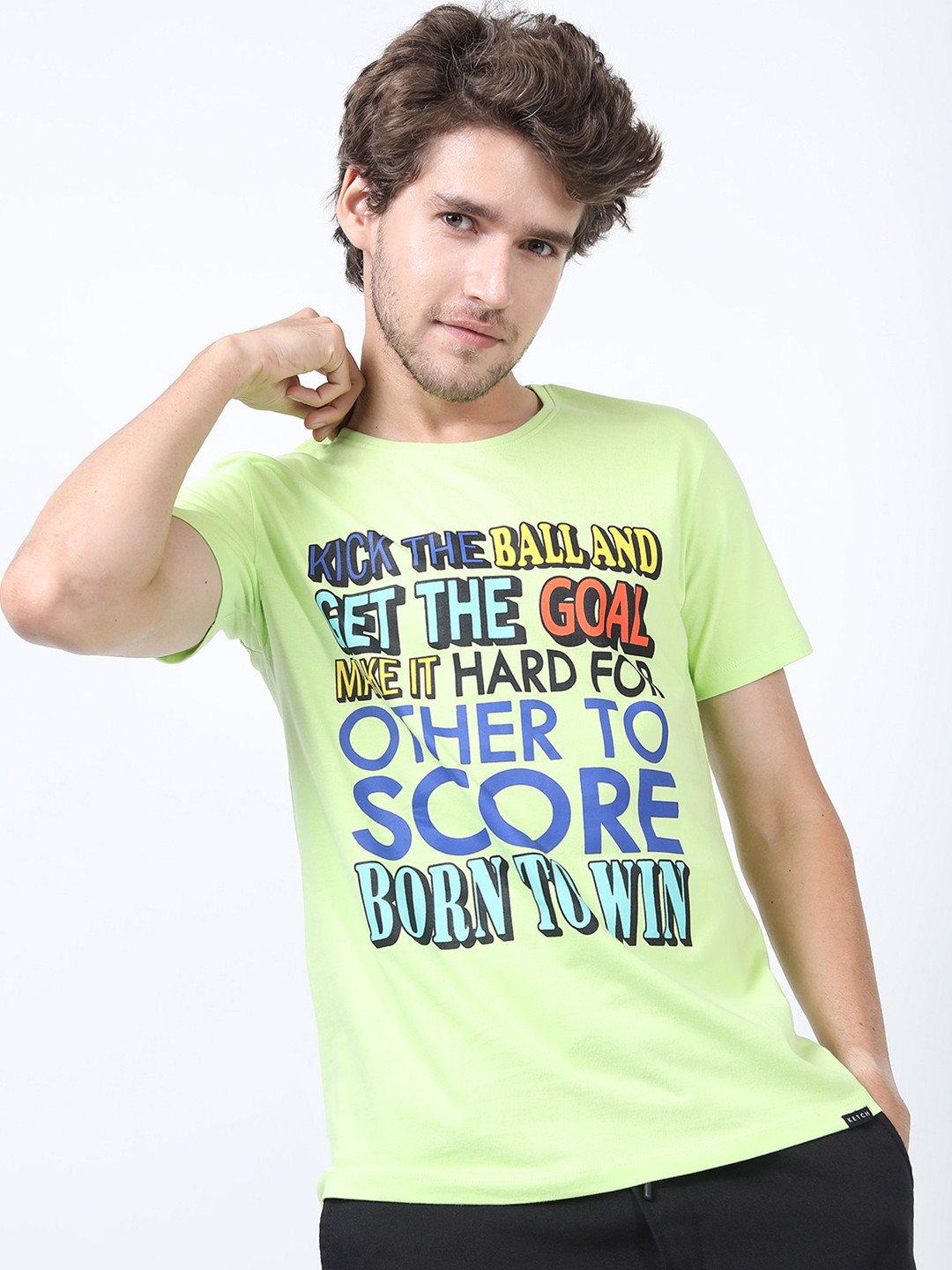 

KETCH Men Green Typography Printed Slim Fit T-shirt
