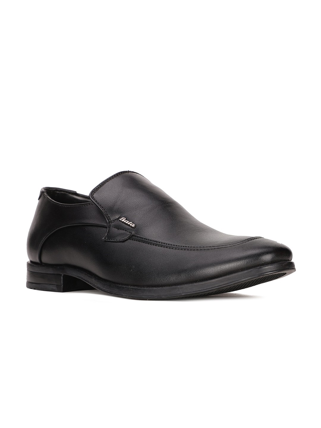 

Bata Men Black Solid Formal Slip-Ons