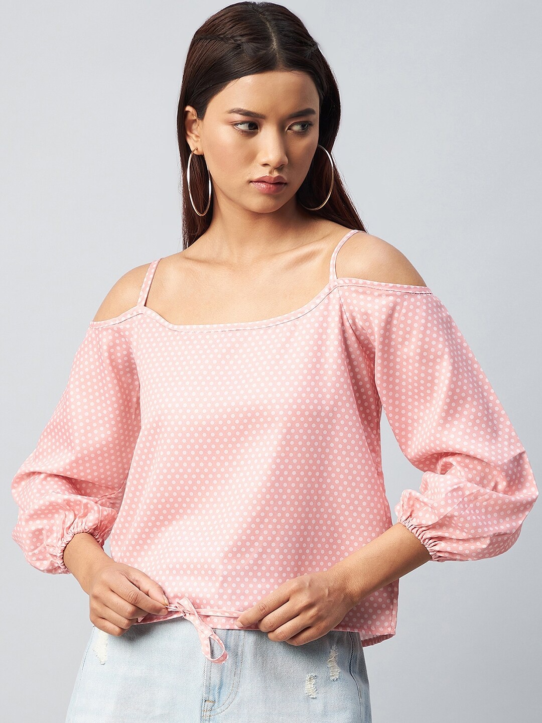 

CHIMPAAANZEE Peach-Coloured Print Top