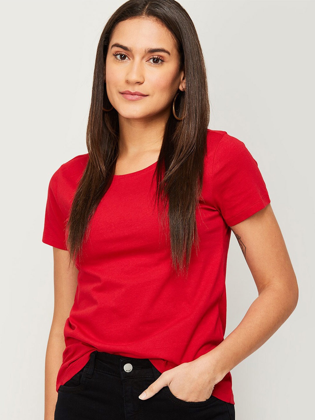 

Fame Forever by Lifestyle Women Red Solid T-shirt