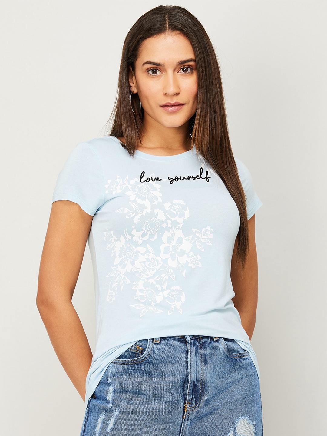 

Fame Forever by Lifestyle Women Blue Printed Top