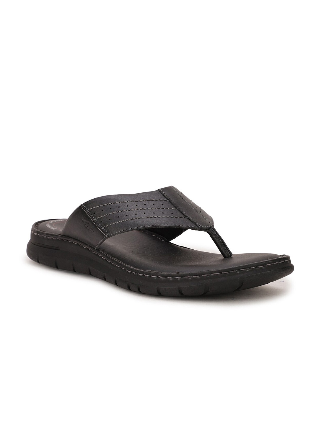 

Bata Men Black Leather Comfort Sandals