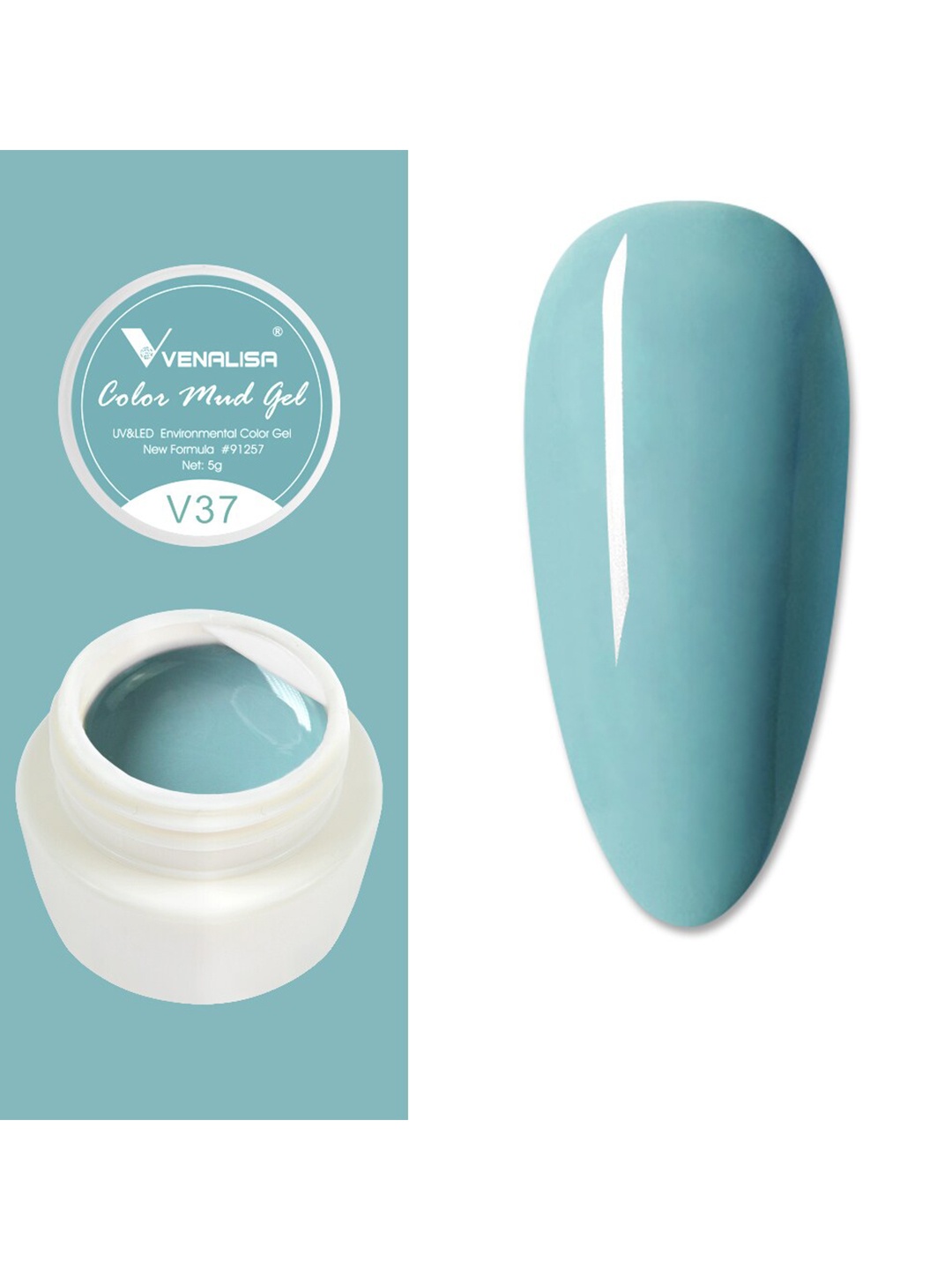 

VENALISA Color Mud UV & Led Gel Nail Polish 5 g - V37, Turquoise blue