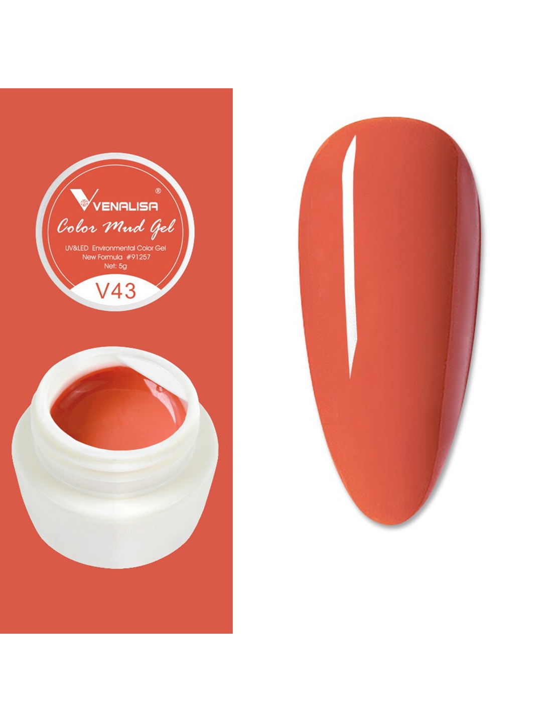 

VENALISA Color Mud UV LED One Stroke Gel Nail Polish - Shade V43, Peach