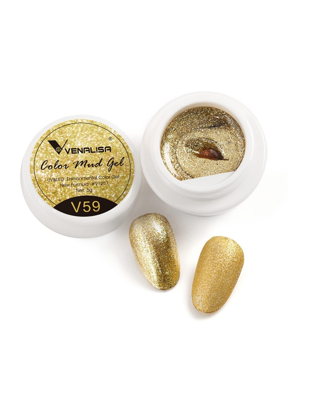 VENALISA Color Mud UV LED One Stroke Gel Nail Polish - Shade V59, Gold