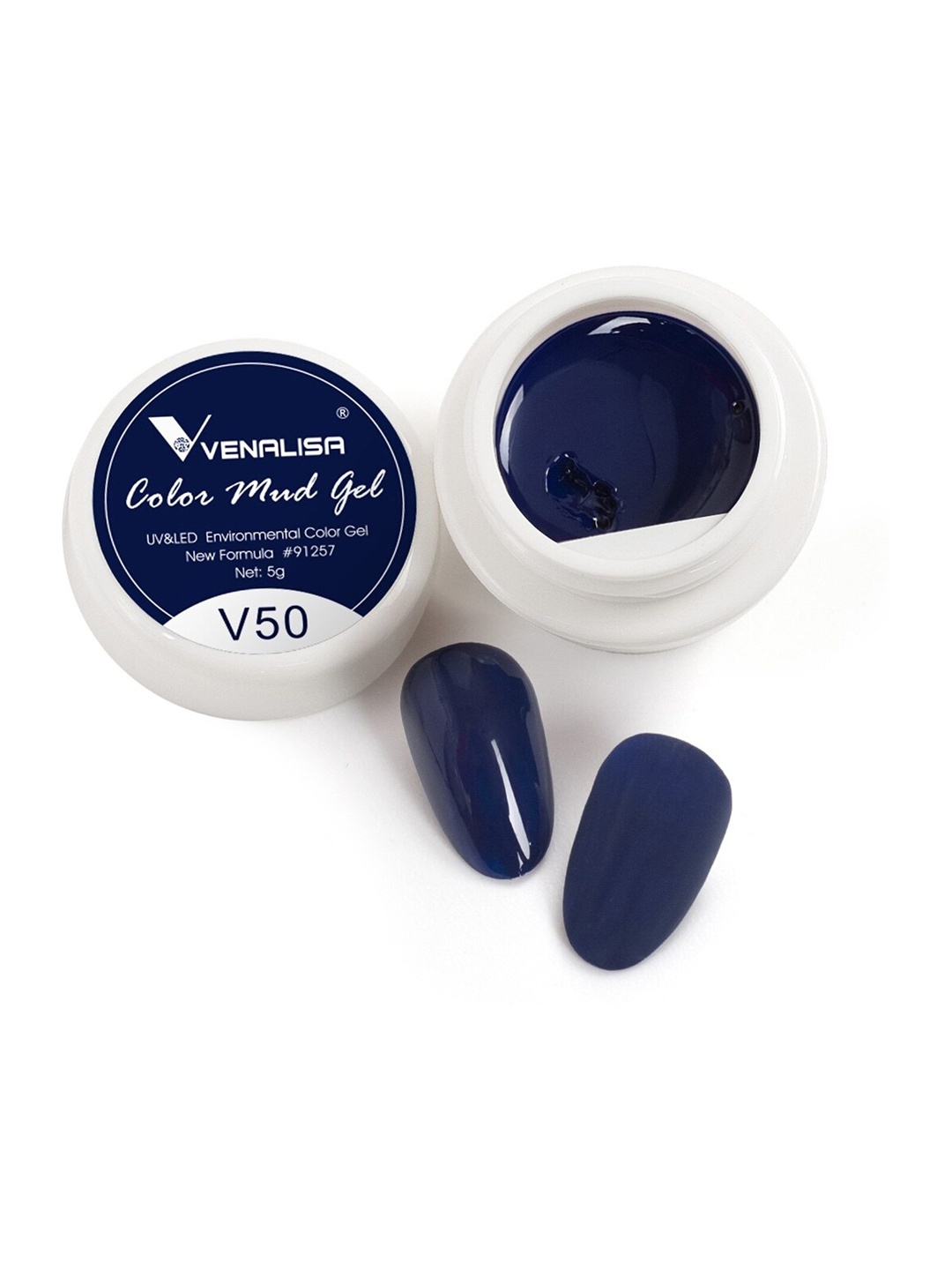VENALISA Color Mud UV LED One Stroke Gel Nail Polish - Shade V50, Navy blue