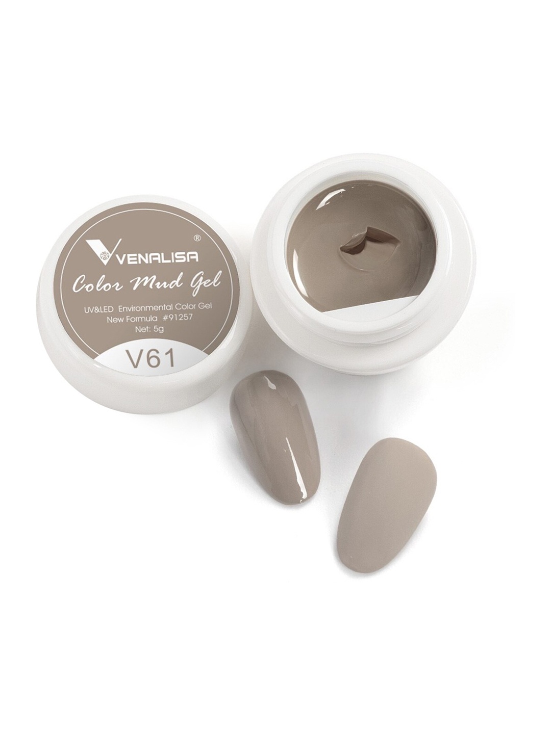 

VENALISA Color Mud UV LED One Stroke Gel Nail Polish - Shade V61, Grey