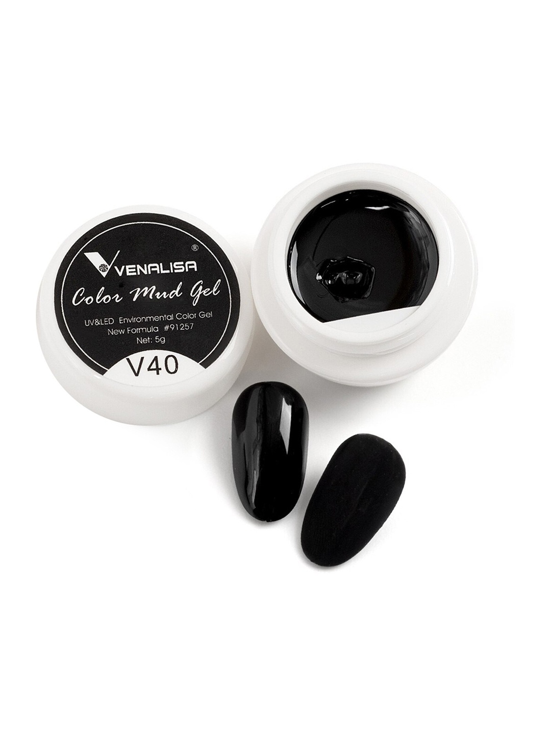 

VENALISA Color Mud UV LED One Stroke Gel Nail Polish - Shade V40, Black
