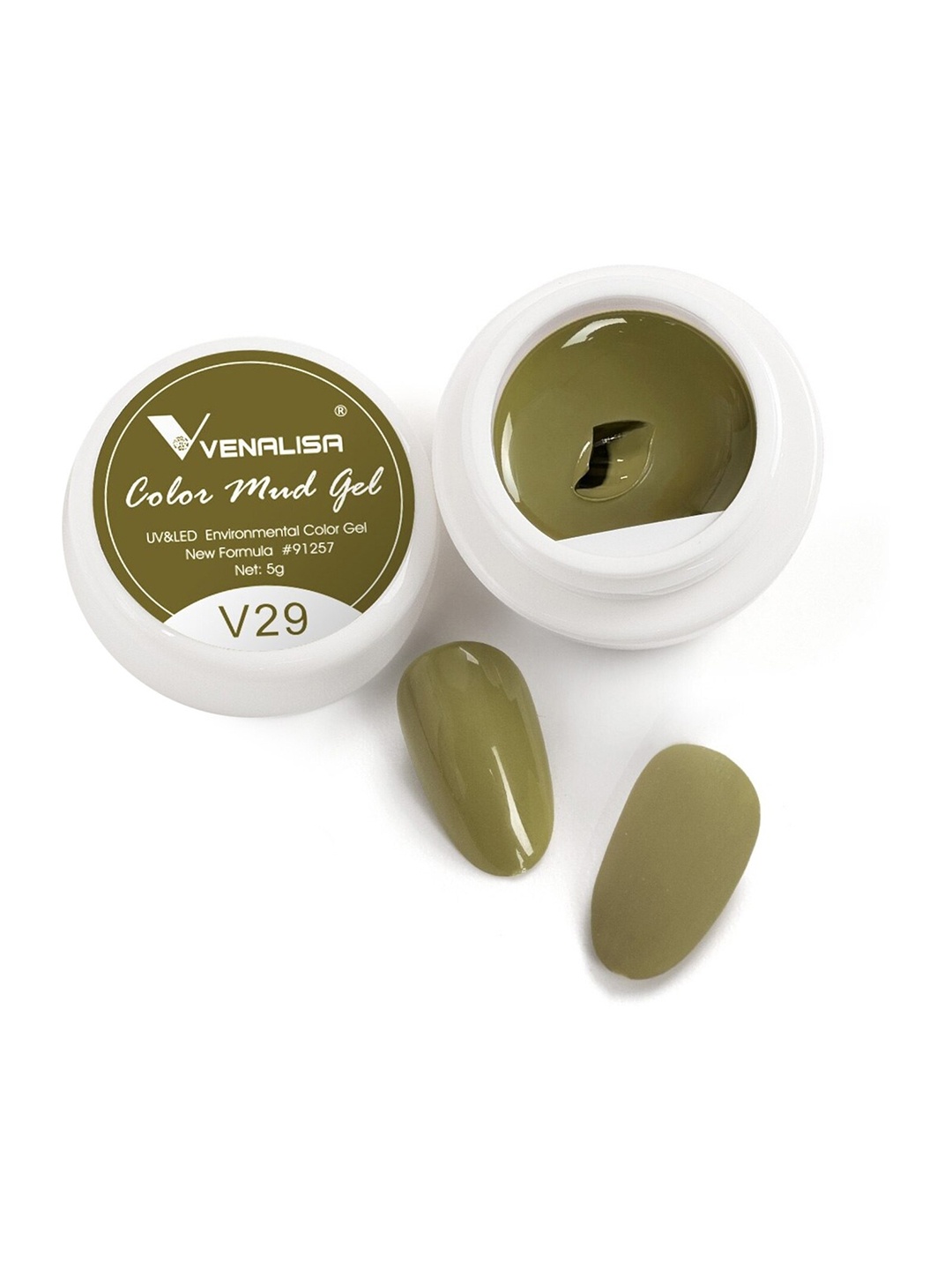VENALISA Color Mud UV & Led Gel Nail Polish 5 g - V29, Olive