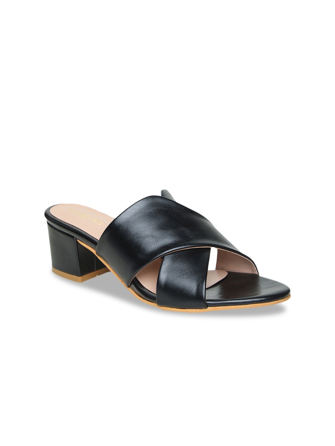

VALIOSAA Black Block Solid Heels