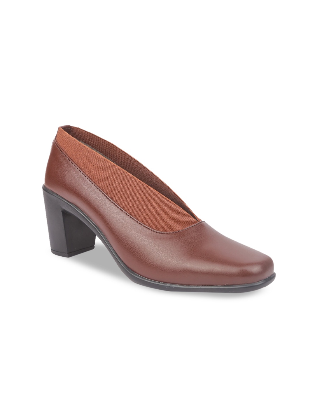 

VALIOSAA Brown & Black Work Block Pumps