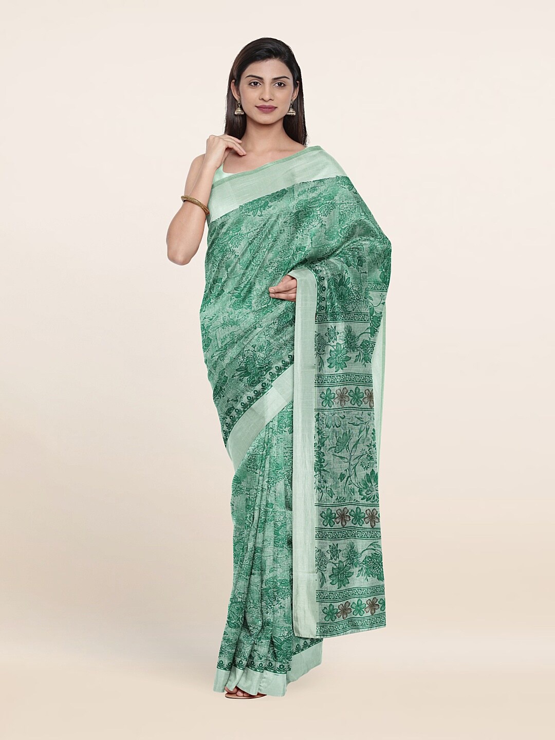 

Pothys Green Floral Saree