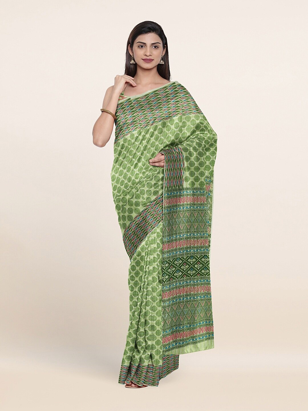 

Pothys Green Printed Saree