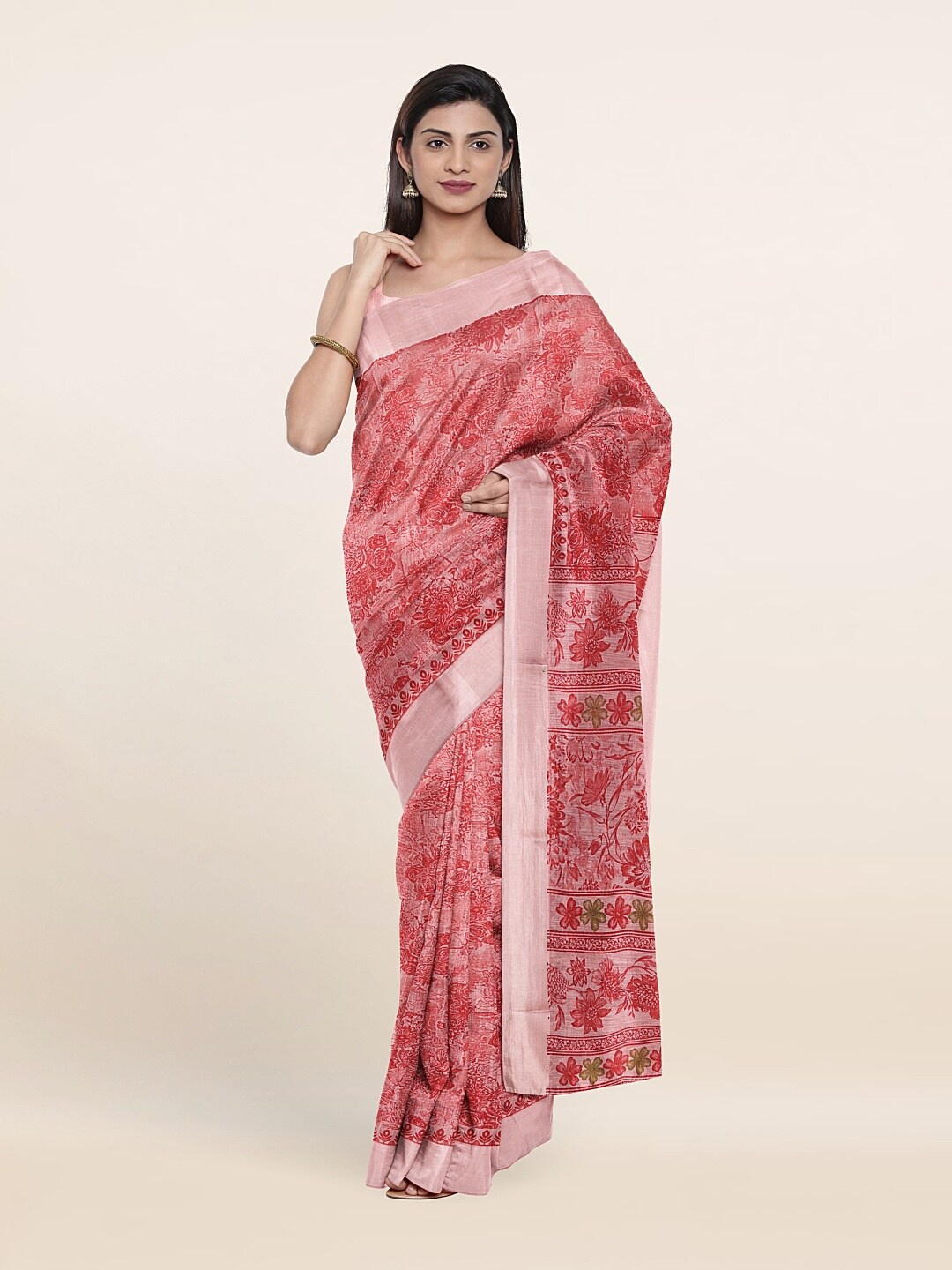 

Pothys Pink Floral Saree