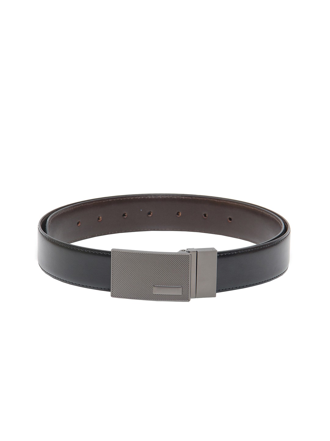 

Calvadoss Men Black Textured PU Formal Belt